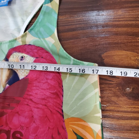 Adidas Parrot Tank Top S Rare! Colorful Racerback Spell Out Tropical - Picture 9 of 11